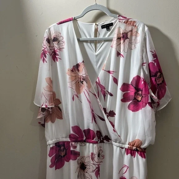 Lane Bryant size 28 floral summer dress elastic waist with belt lined - Picture 11 of 17